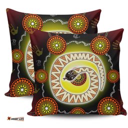 Australia Aboriginal The Rainbow Serpent Dreaming Spirit Art Pillow