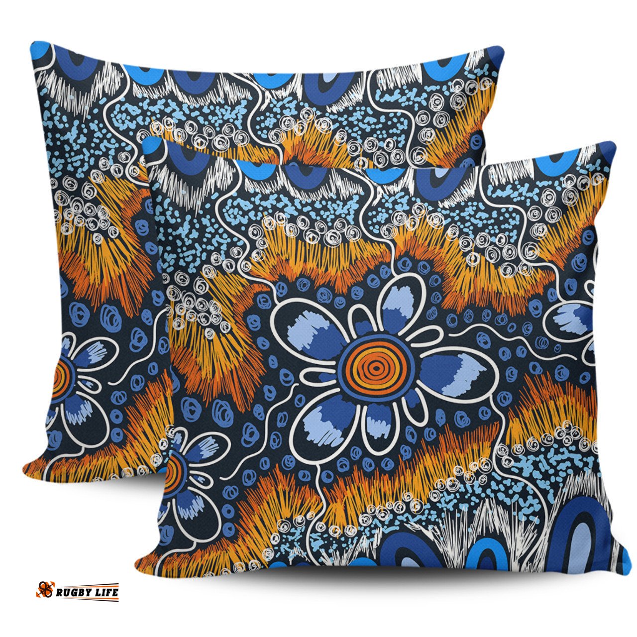Australia Aboriginal Aboriginal Flowers Art Pillow