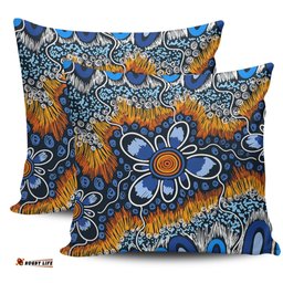 Australia Aboriginal Aboriginal Flowers Art Pillow