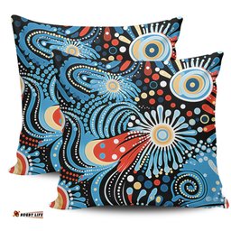 Australia Aboriginal Traditional Australian Aboriginal Native Design (Black) Ver 3 Pillow
