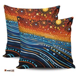 Australia Dreaming Aboriginal Aboriginal Culture Indigenous Dreaming Dot Painting Art Inspired Pillow