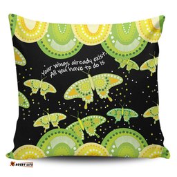 Australia Animals Aboriginal Your Wings Already Exist Aboriginal Green Butterflies Art Inspired Pillow