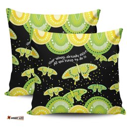 Australia Animals Aboriginal Your Wings Already Exist Aboriginal Green Butterflies Art Inspired Pillow