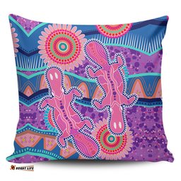 Australia Animals Platypus Aboriginal Pink Platypus With Aboriginal Art Dot Painting Patterns Inspired Pillow