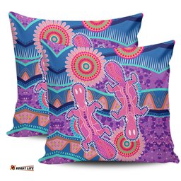 Australia Animals Platypus Aboriginal Pink Platypus With Aboriginal Art Dot Painting Patterns Inspired Pillow