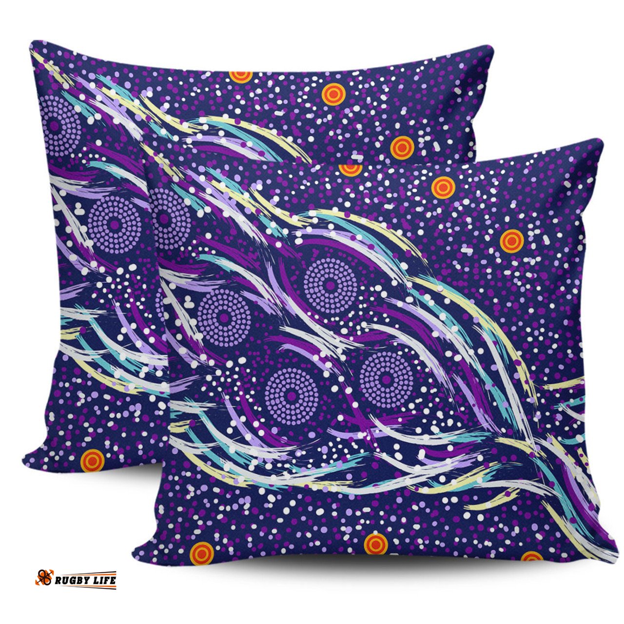 Australia Aboriginal Purple Dot Dreamtime Pillow