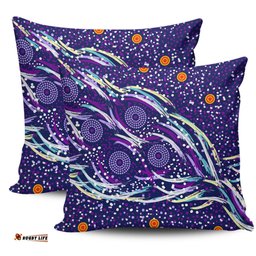 Australia Aboriginal Purple Dot Dreamtime Pillow