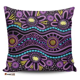 Australia Aboriginal Purple Dot In Aboriginal Style Pillow