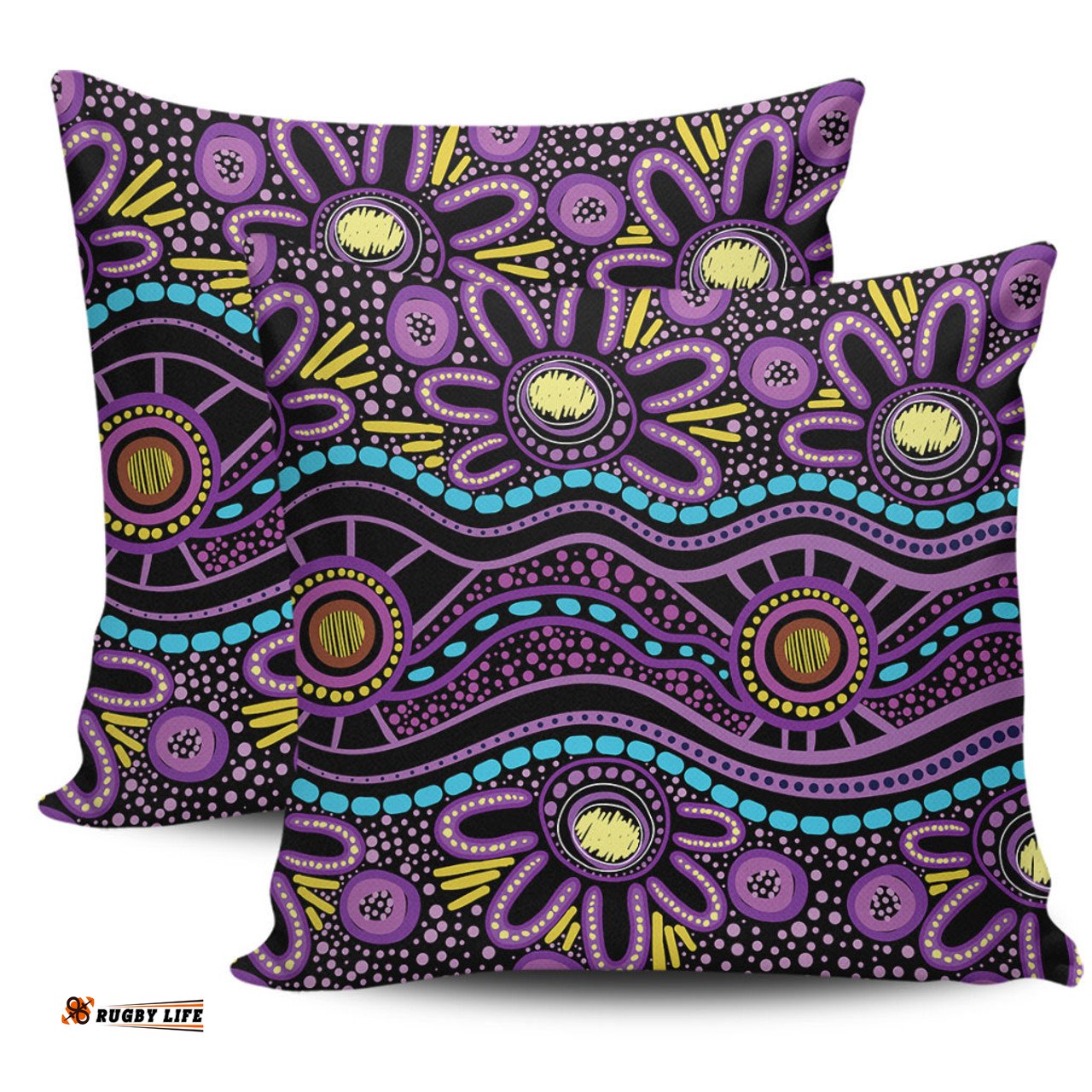 Australia Aboriginal Purple Dot In Aboriginal Style Pillow