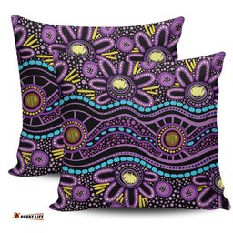 Australia Aboriginal Purple Dot In Aboriginal Style Pillow