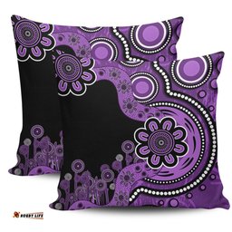 Australia Aboriginal Indigenous Dot Painting Purple Pillow