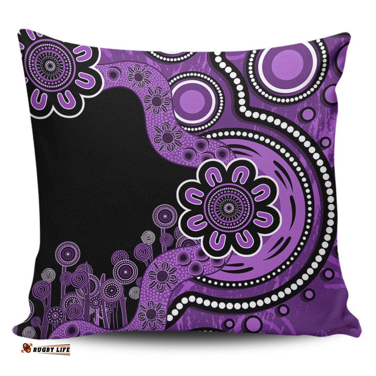 Australia Aboriginal Indigenous Dot Painting Purple Pillow