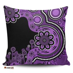 Australia Aboriginal Indigenous Dot Painting Purple Pillow