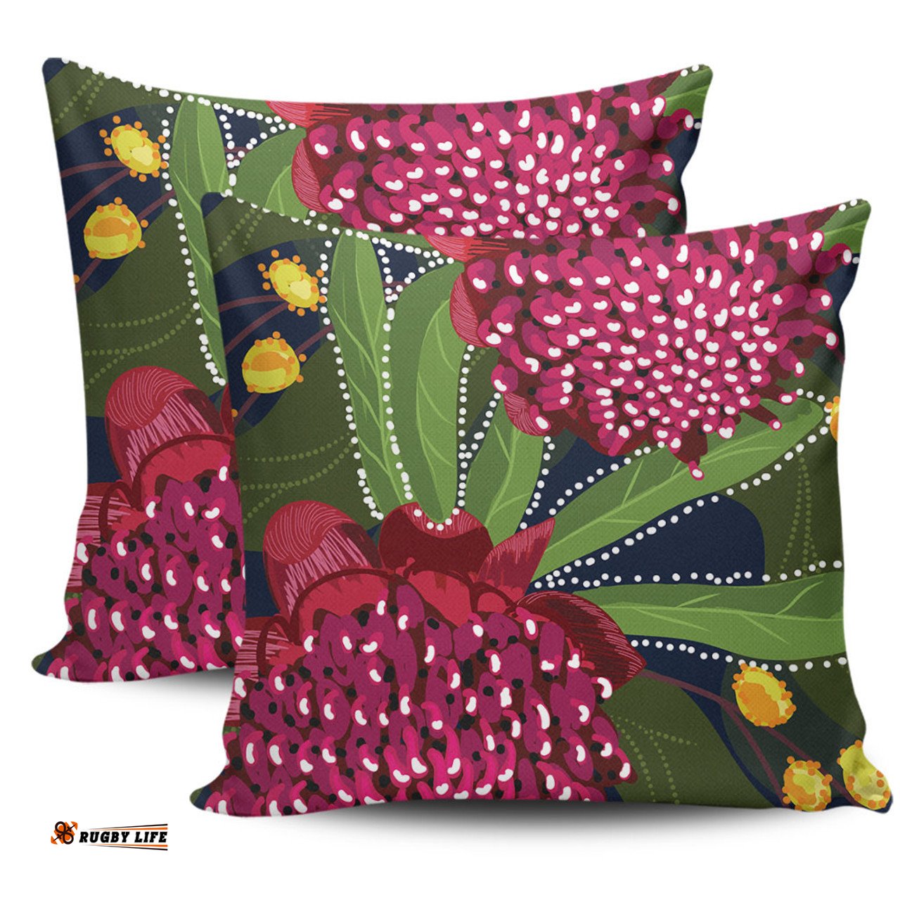 Australia Flowers Aboriginal Australian Waratah Flower Art Pillow