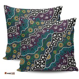 Australia Aboriginal Dot Painting Art Pillow