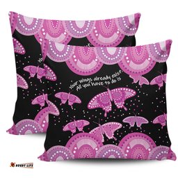 Australia Animals Aboriginal Your Wings Already Exist Aboriginal Pink Butterflies Art Inspired Pillow