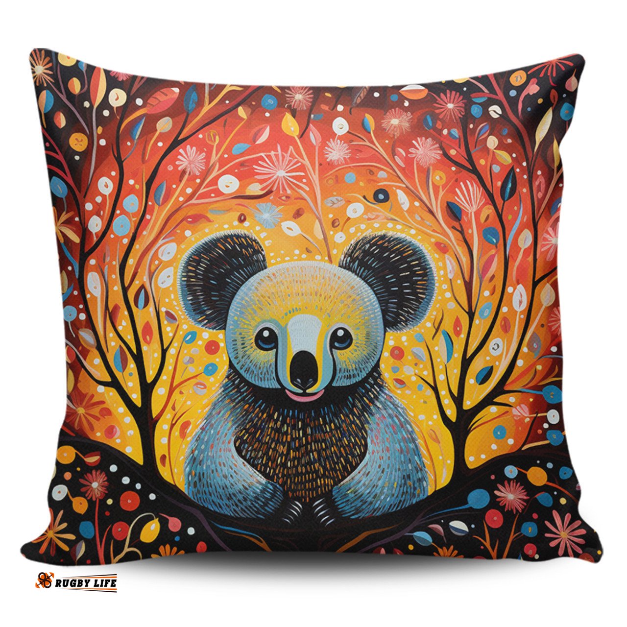 Australia Koala Custom Aboriginal Koala With Flowers Pillow
