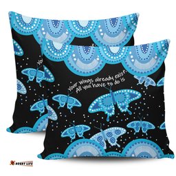 Australia Animals Aboriginal Your Wings Already Exist Aboriginal Blue Butterflies Art Inspired Pillow