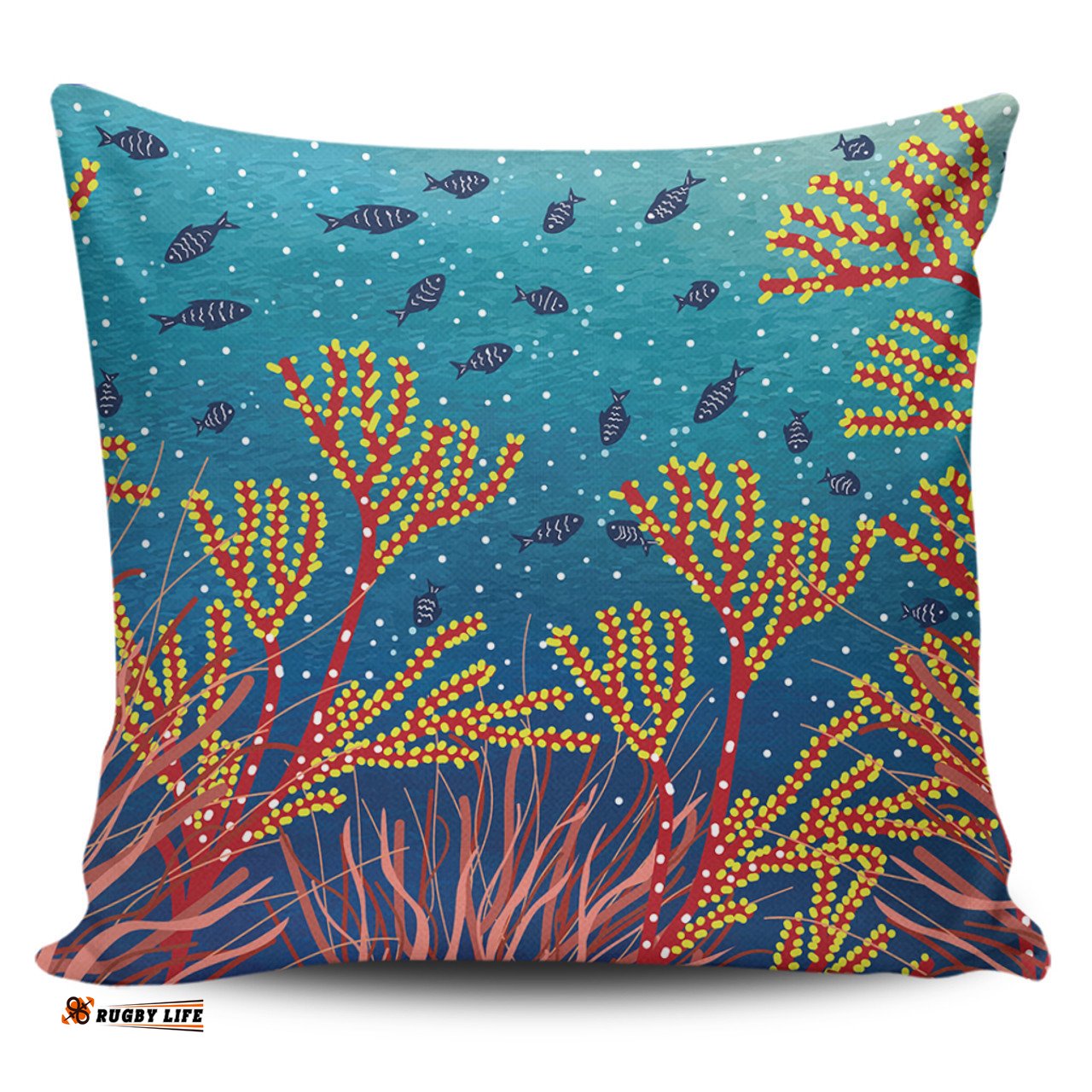 Australia Aboriginal Underwater Aboriginal Art Inspired Pillow