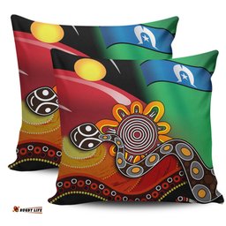 Australia Aboriginal The Rainbow Serpent Dreamtime Give Shape To The Earth Pillow