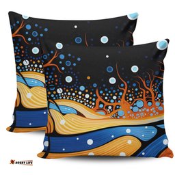 Australia Dreaming Aboriginal Aboriginal Art Indigenous Dot Painting Inspired Pillow