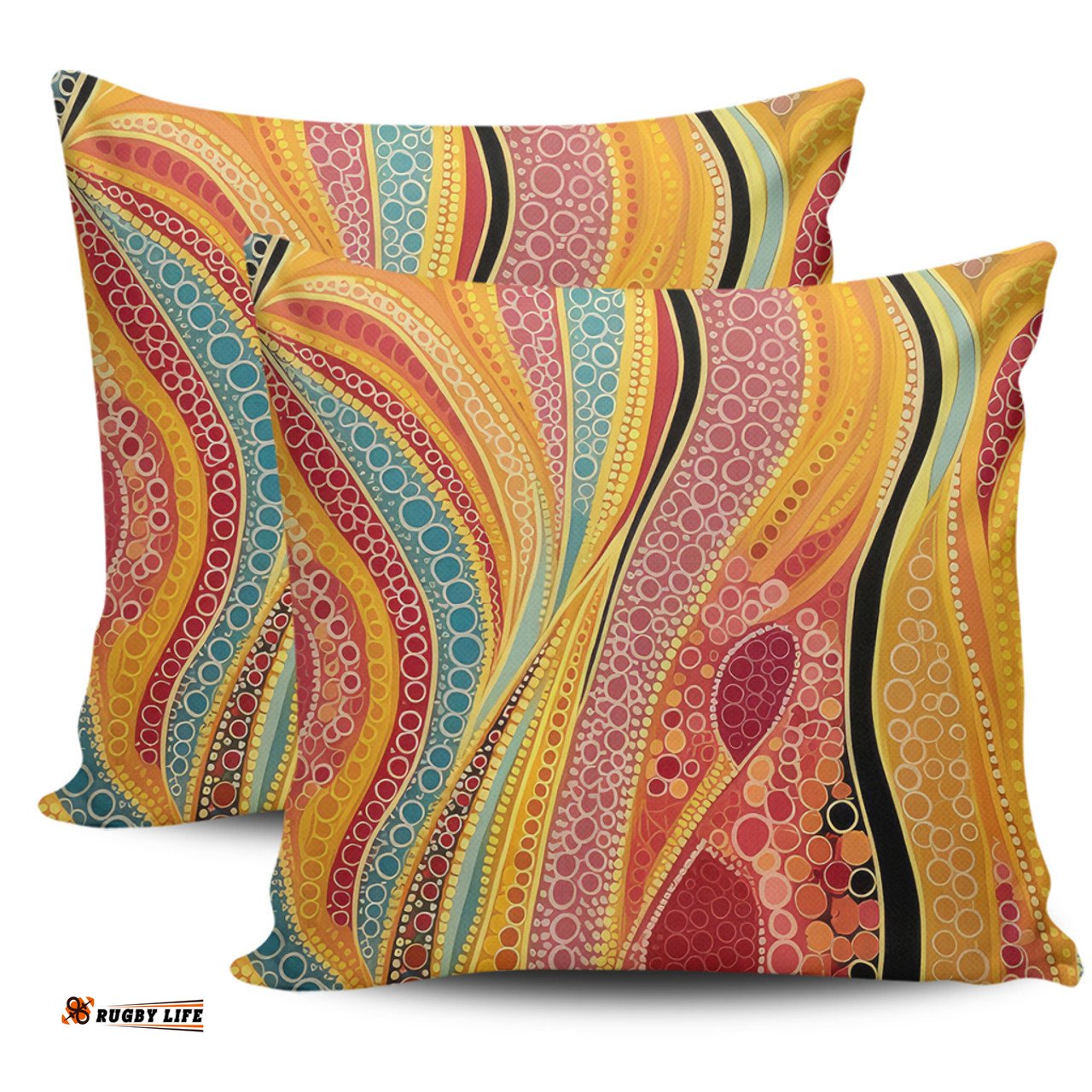 Australia Aboriginal Indigenous Aboriginal Art Dot Color Pillow