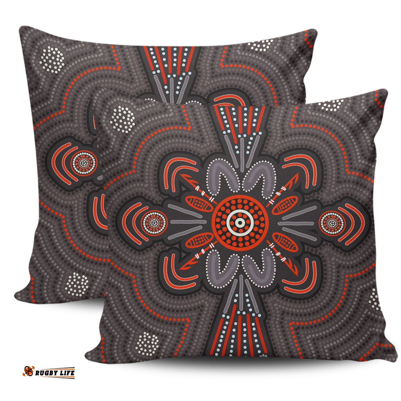 Australia Dot Painting Inspired Aboriginal Aboriginal Dot Indigenous Art Inspired Pillow