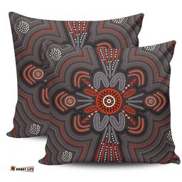 Australia Dot Painting Inspired Aboriginal Aboriginal Dot Indigenous Art Inspired Pillow