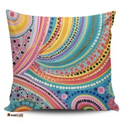 Australia Aboriginal Australian Indigenous Aboriginal Art Vivid Pastel Colours Ver 3 Pillow