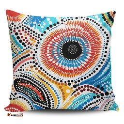 Australia Aboriginal Traditional Australian Aboriginal Native Design (White) Ver 2 Pillow
