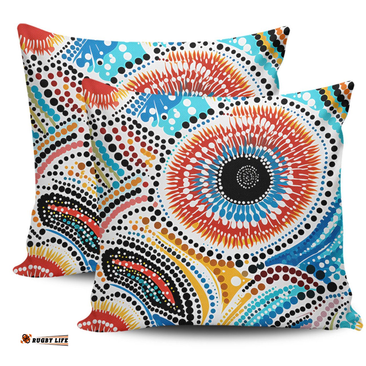 Australia Aboriginal Traditional Australian Aboriginal Native Design (White) Ver 2 Pillow
