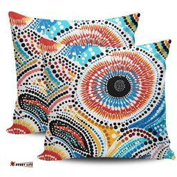 Australia Aboriginal Traditional Australian Aboriginal Native Design (White) Ver 2 Pillow