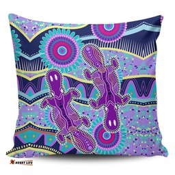 Australia Animals Platypus Aboriginal Purple Platypus With Aboriginal Art Dot Painting Patterns Inspired Pillow