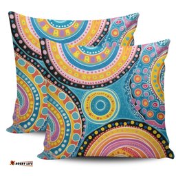Australia Aboriginal Dots Art And Colorful Pattern Pillow