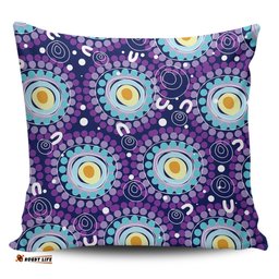 Australia Aboriginal Purple Abstract Seamless Pattern With Aboriginal Inspired Pillow