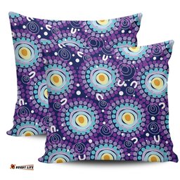 Australia Aboriginal Purple Abstract Seamless Pattern With Aboriginal Inspired Pillow
