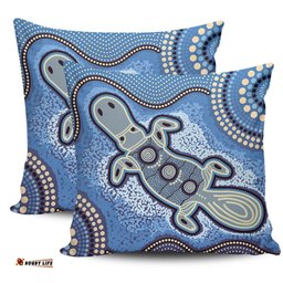 Australia Aboriginal Platypus Aboriginal Dot Painting Pillow