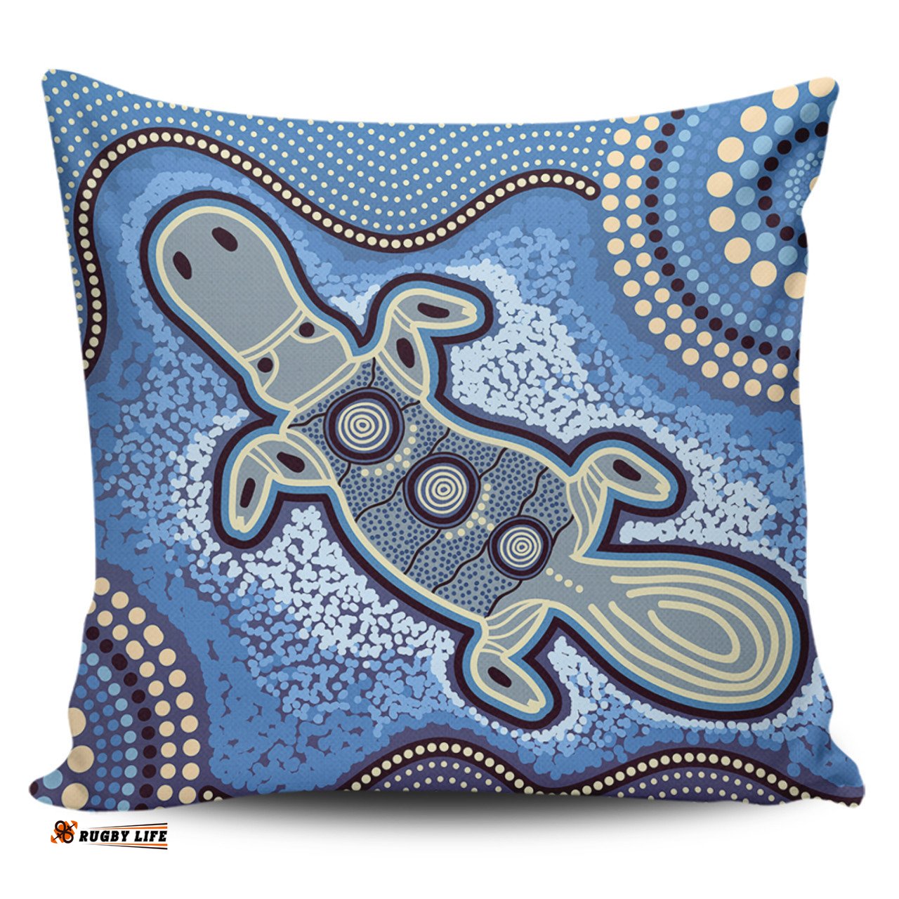 Australia Aboriginal Platypus Aboriginal Dot Painting Pillow