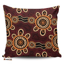Australia Dot Painting Inspired Aboriginal Aboriginal Dot Pattern Painting Art Pillow