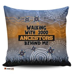 Australia Aboriginal Walking with 3000 Ancestors Behind Me Blue Patterns Pillow