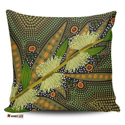 Australia Flowers Aboriginal Aboriginal Dot Art Of Australian Native Flower Hakea Sericea Pillow