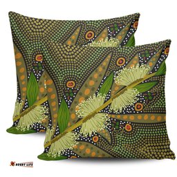 Australia Flowers Aboriginal Aboriginal Dot Art Of Australian Native Flower Hakea Sericea Pillow