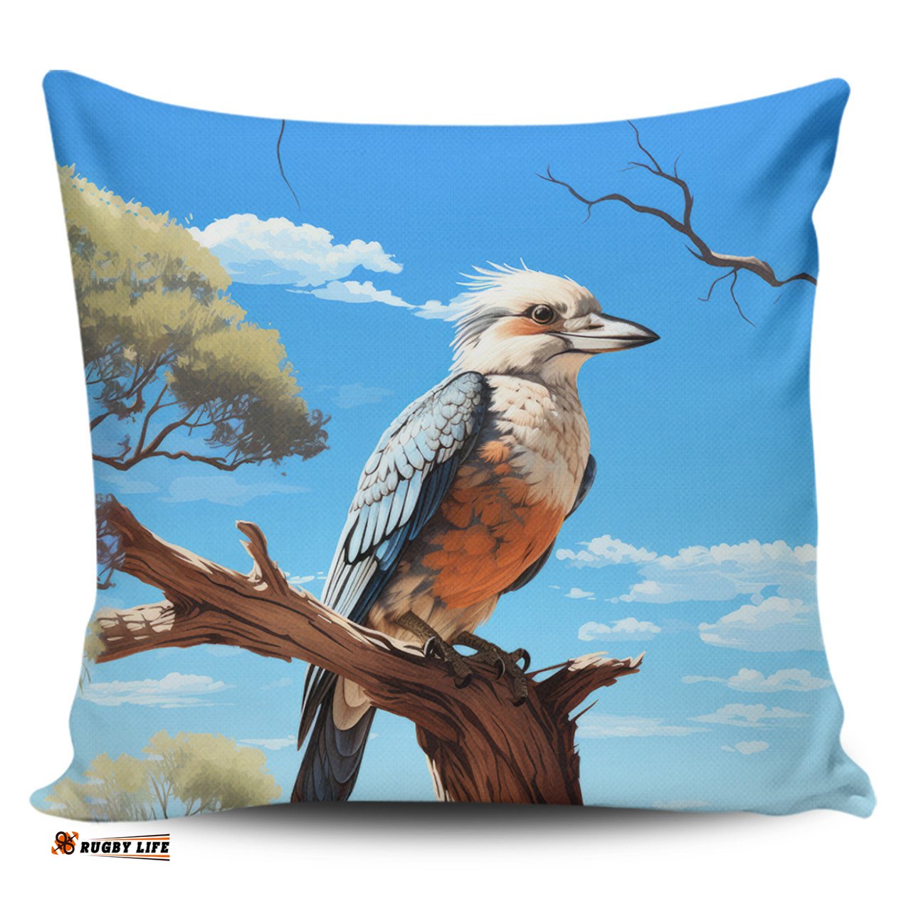 Australia Kookaburra Kookaburra With Blue Sky Pillow