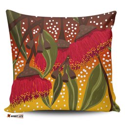 Australia Aboriginal Red Eucalyptus Aboriginal Dot Art Pillow