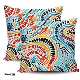 Australia Aboriginal Traditional Australian Aboriginal Native Design (White) Ver 1 Pillow