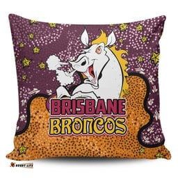 Brisbane Broncos Custom Team With Dot And Star Patterns For Tough Fan Pillow