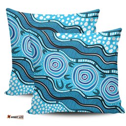 Australia Painting Illustration With Dot Art In Aboriginal Style Pillow