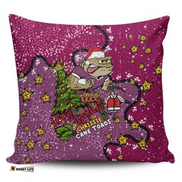 Queensland Cane Toads Christmas Custom Let's Get Lit Chrisse Pressie Pillow