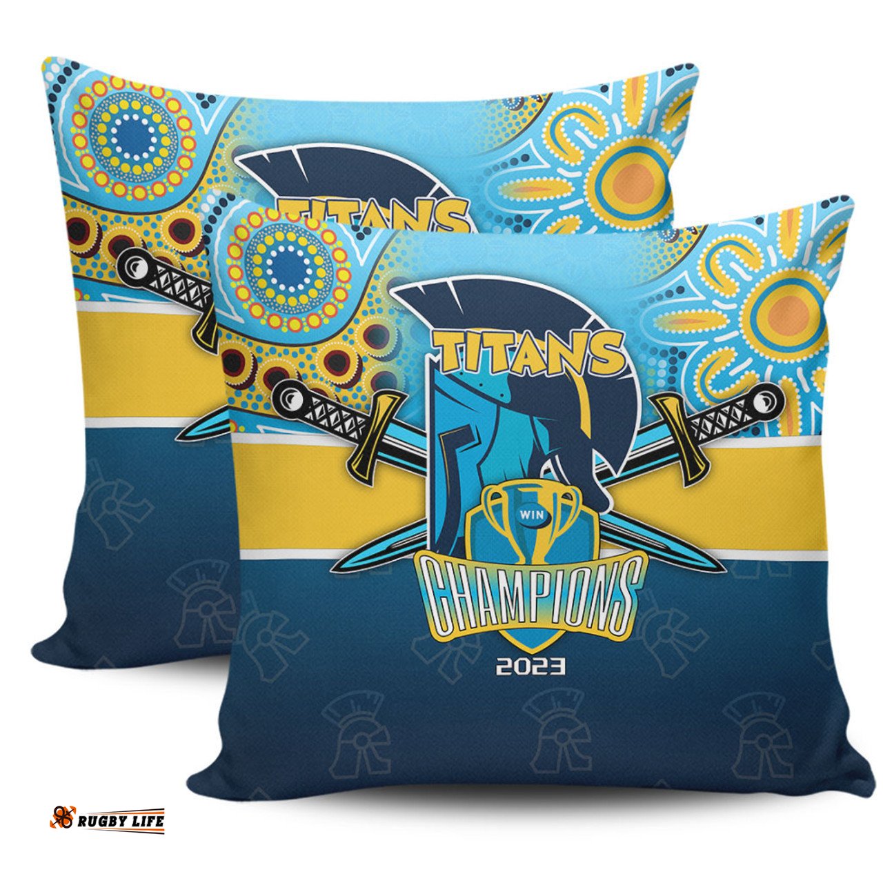 Gold Coast Titans Talent Win Games But Teamwork And Intelligence Win Championships With Aboriginal Style Pillow
