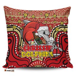 Redcliffe Dolphins Christmas Custom Christmas Knit Patterns Vintage Jersey Ugly Pillow